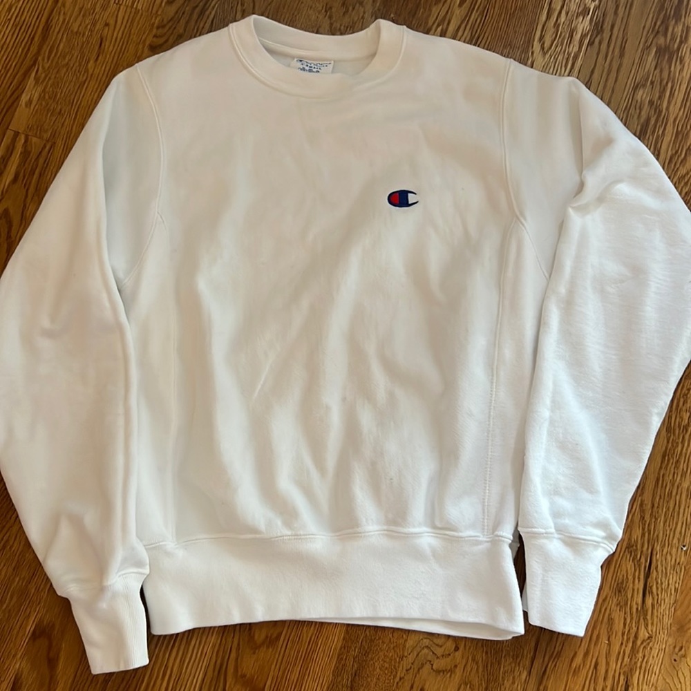 Vintage champion, extra small reverse, wave, white crewneck, sweatshirt
